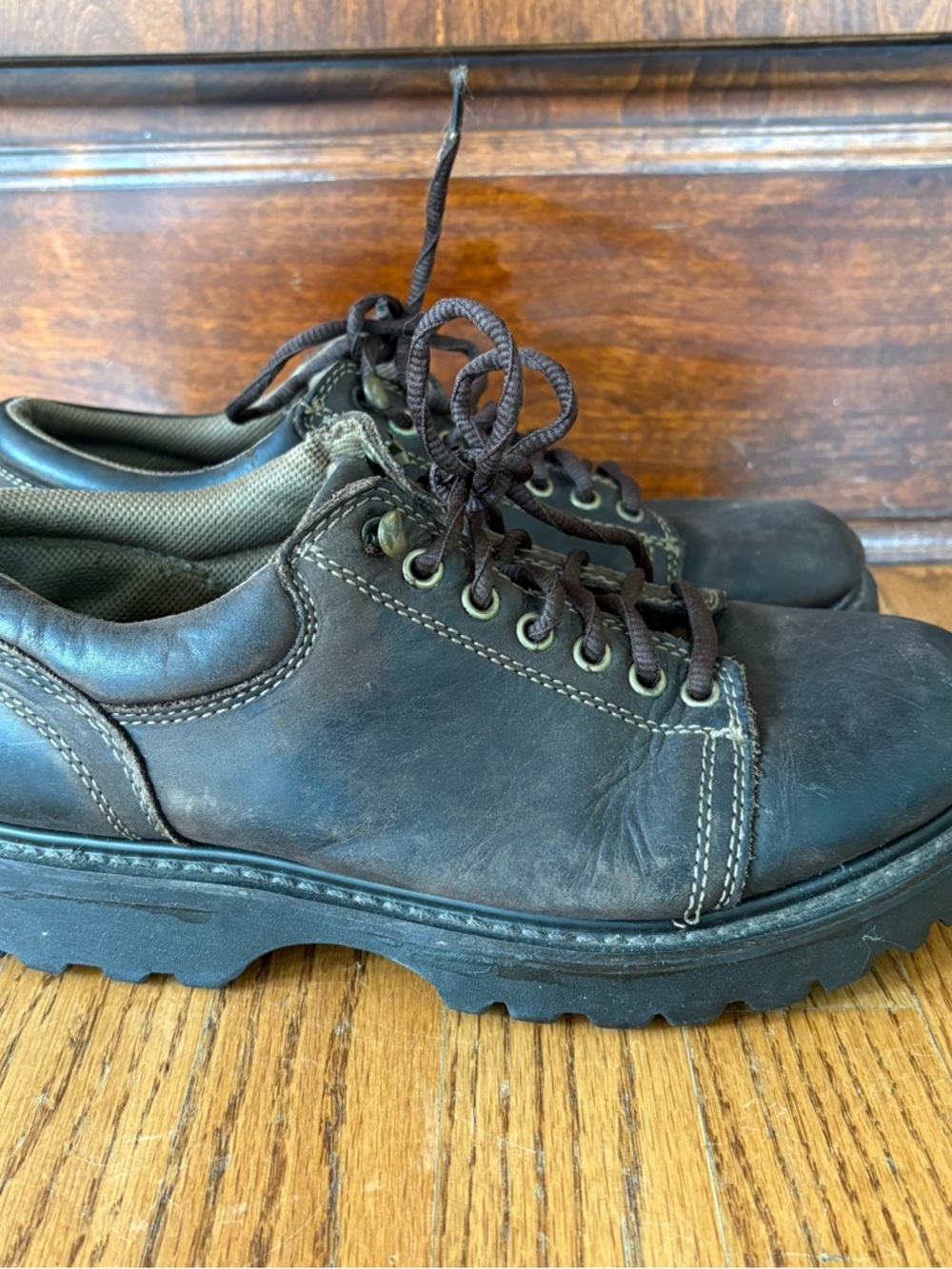 American Eagle Outfitters Men's Brown Leather Lace-Up Oxfords